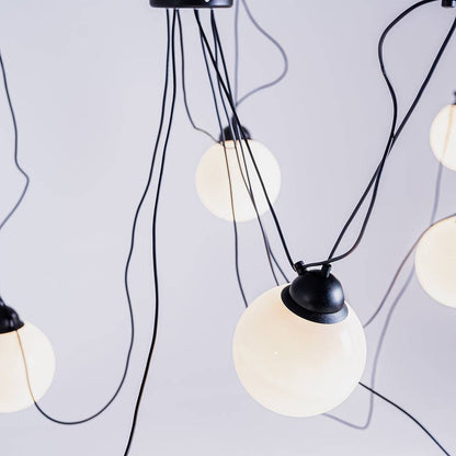 Lampada a Sospensione POPO GLASS M 7 - Nero