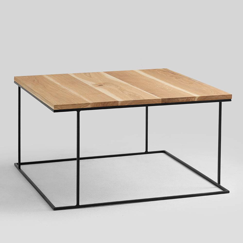 Couchtisch WALT 100x100 furniert Eiche, schwarz