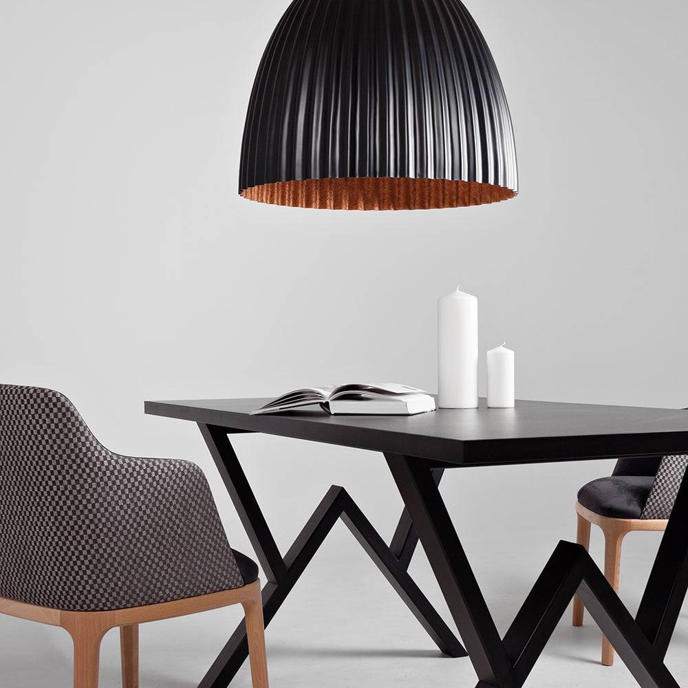 Lampada a sospensione PLISSART L nero/rame