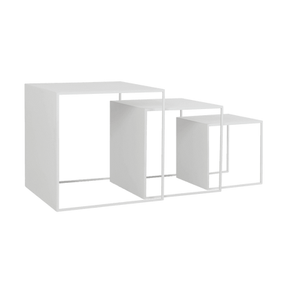2WALL TRIO METALL Beistelltisch-Set 35x45x55, weiß