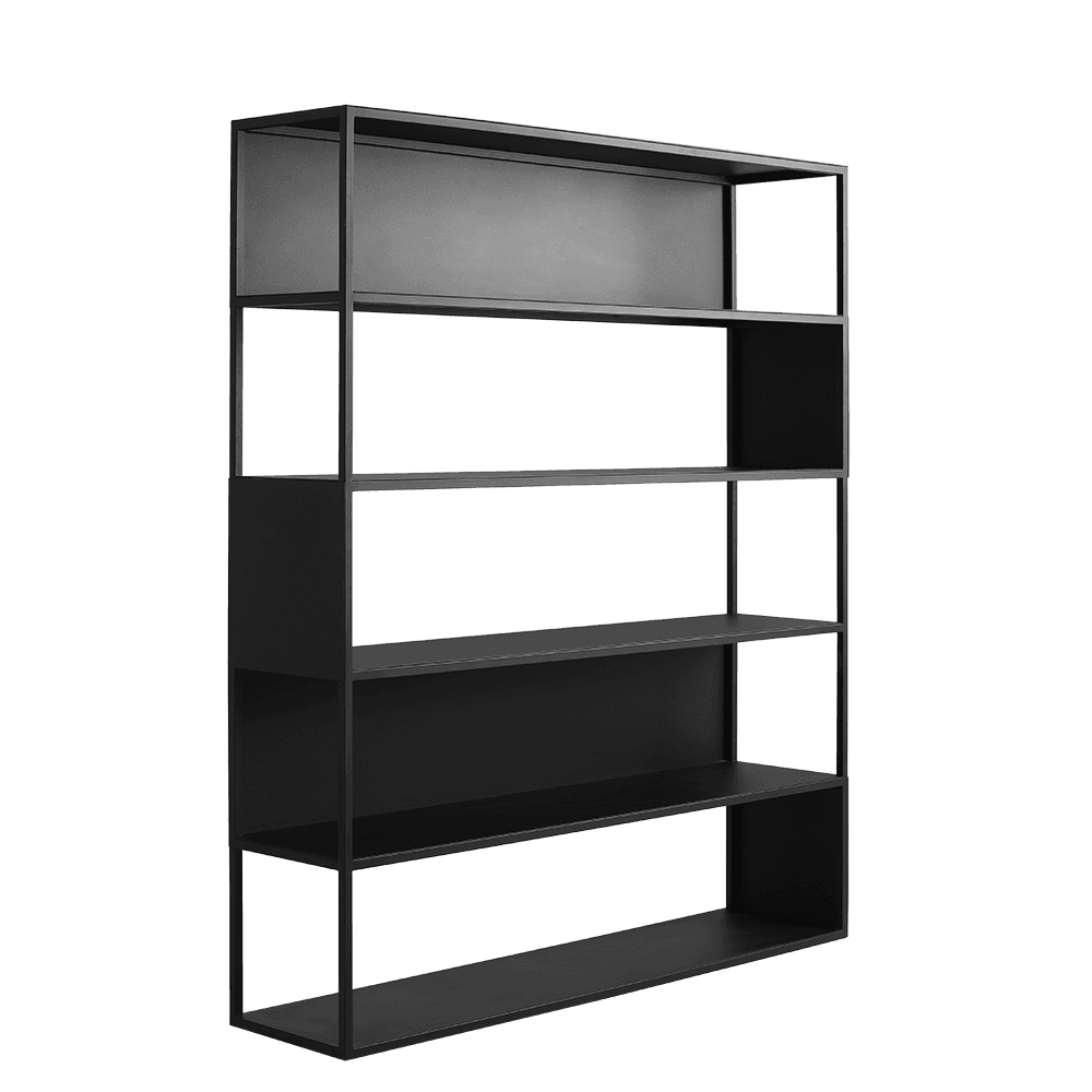 Libreria HYLLER SIDE METAL 150x180 nero