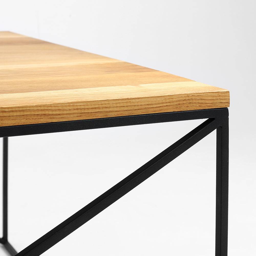 Couchtisch MEMO WOOD 100x100, Eichenfurnier, schwarz