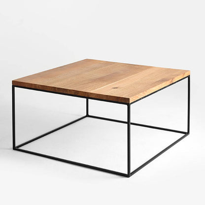 Tavolino TENSIO WOOD 80, impiallacciatura rovere, nero