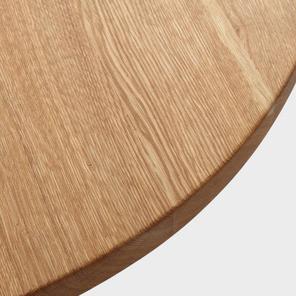 Tavolino TREBEN ⌀80 Legno Massello Quercia