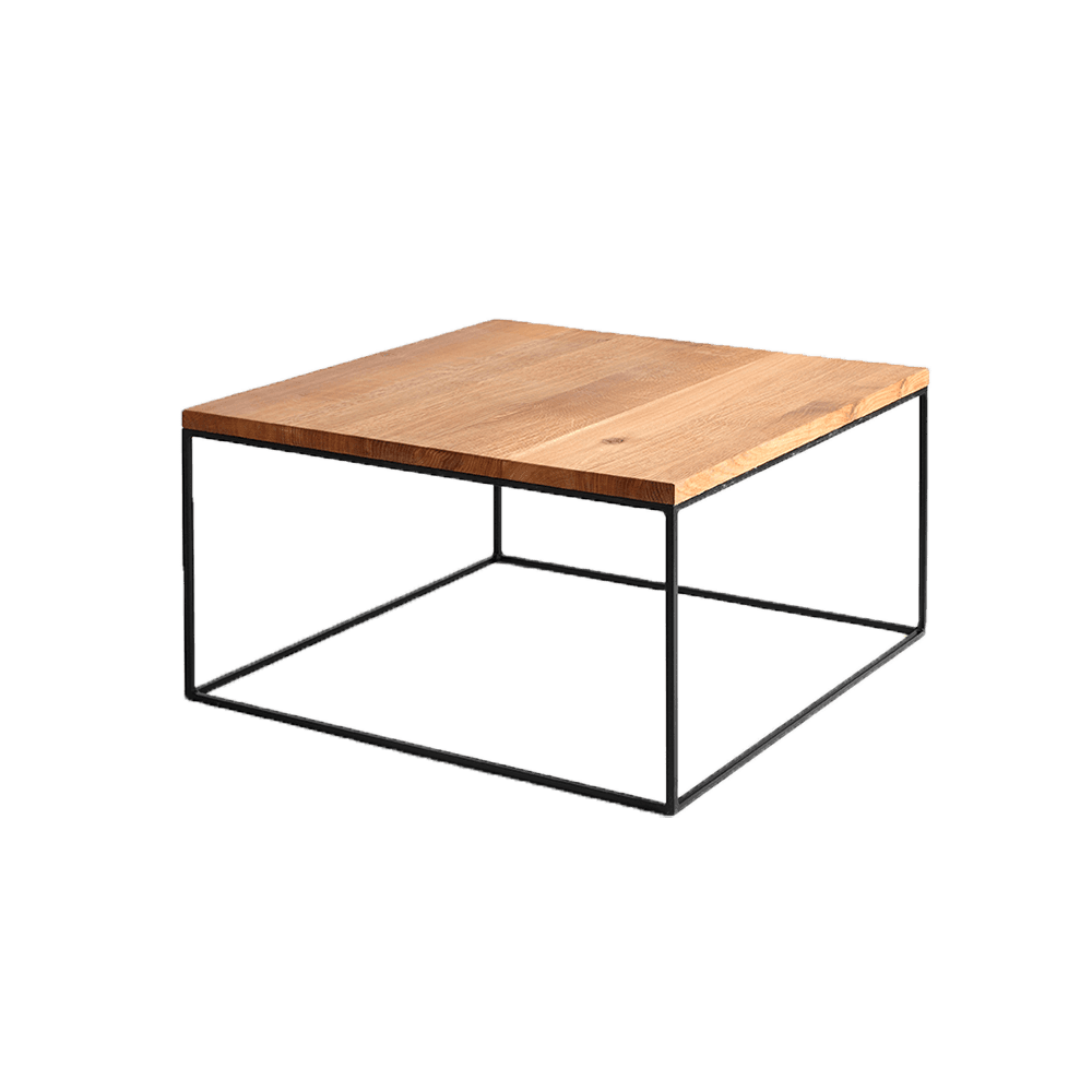 Tavolino TENSIO WOOD 80, impiallacciatura rovere, nero
