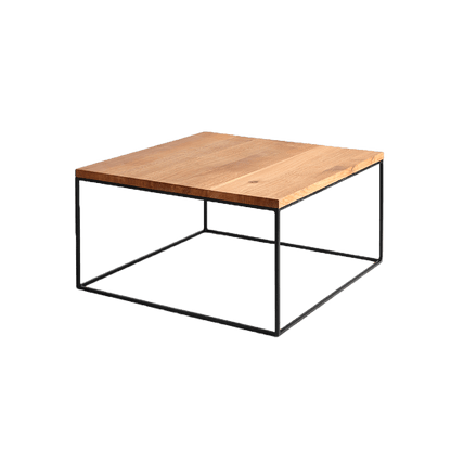 Tavolino TENSIO WOOD 80, impiallacciatura rovere, nero