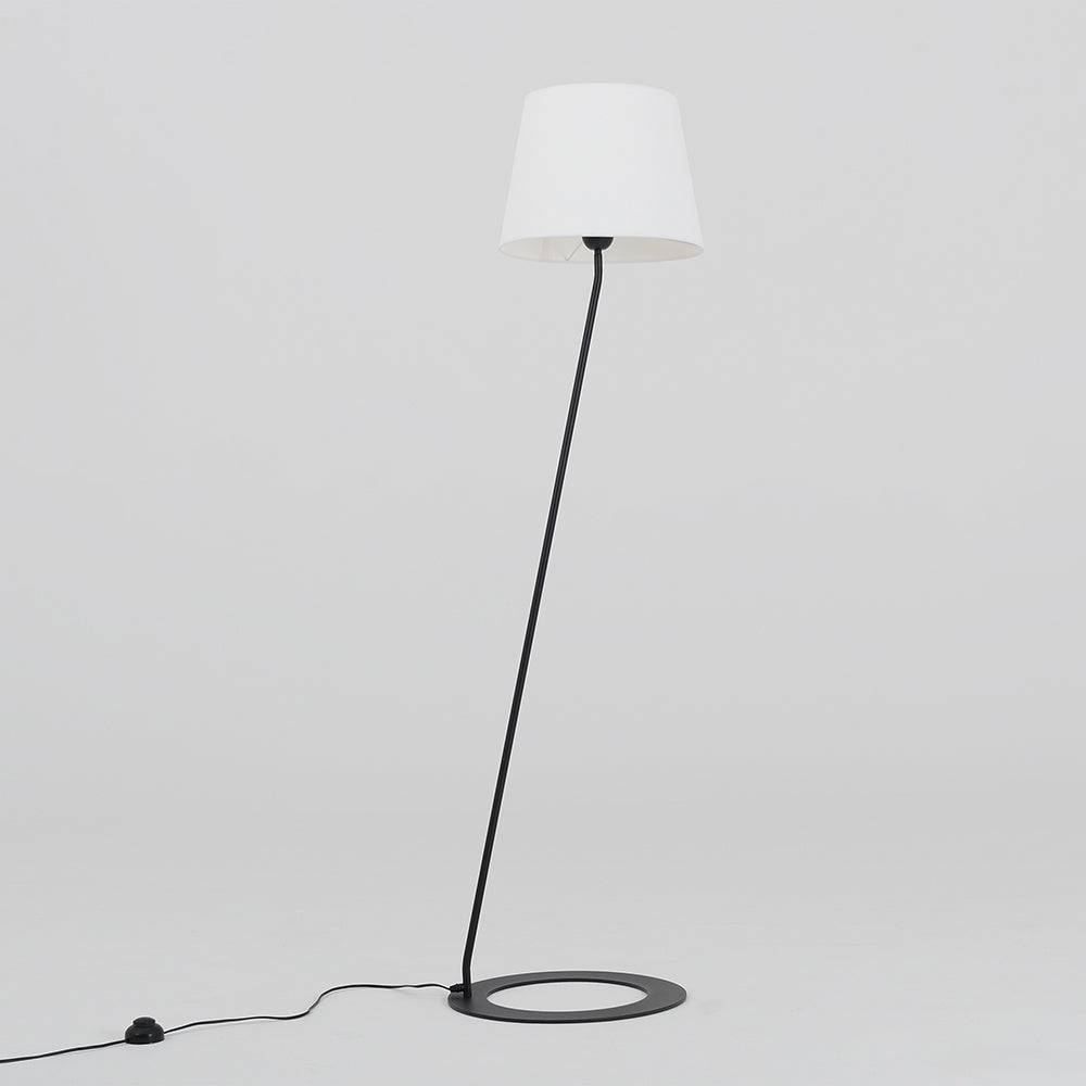 Lampada da Terra SHADE - paralume bianco, base nera