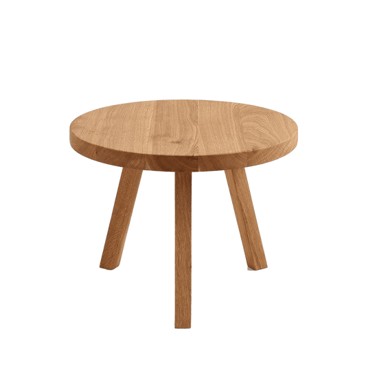 Tavolino TREBEN ⌀60 Legno Massello Quercia