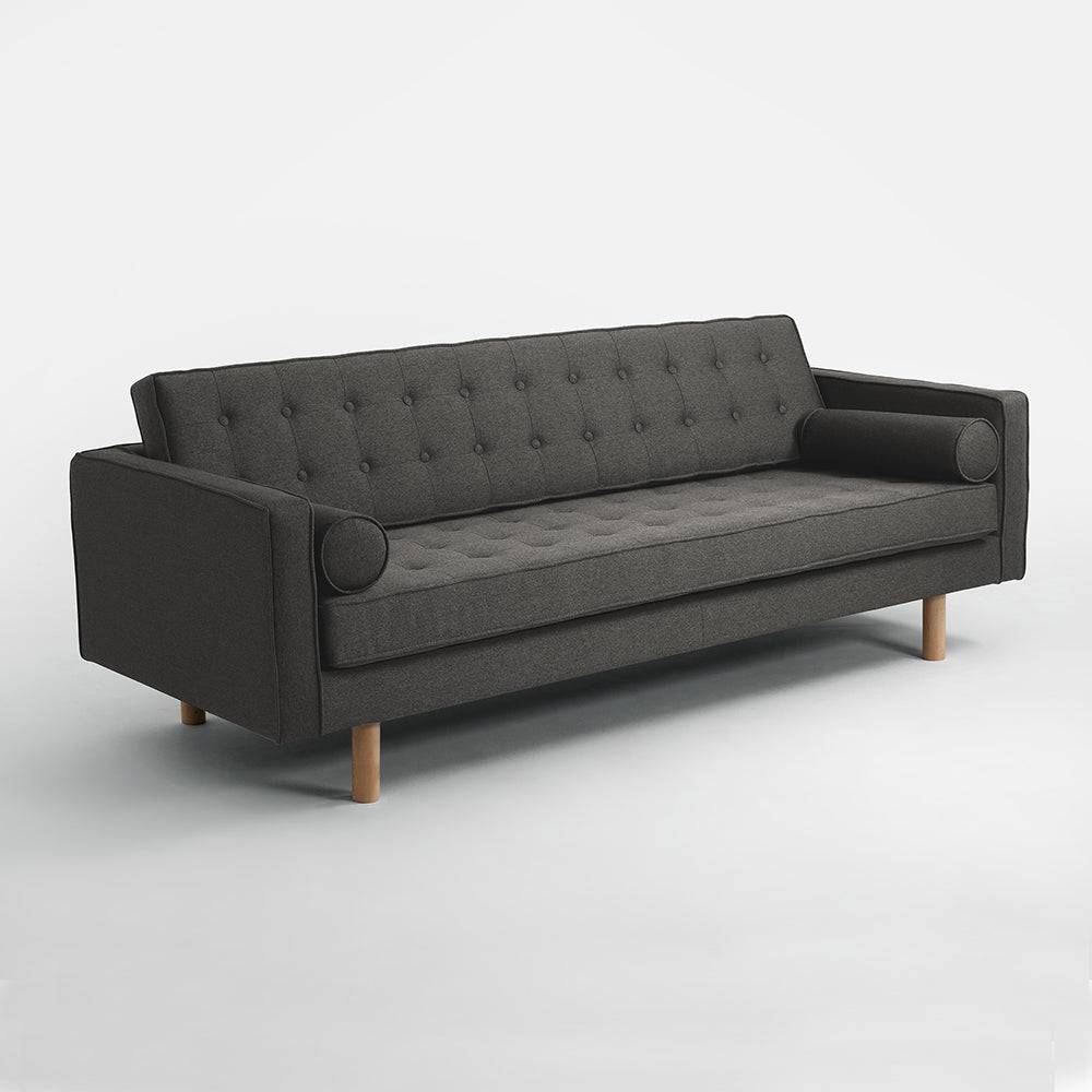 Divano Letto 3 Posti TOPIC WOOD, Acciaio, Naturale