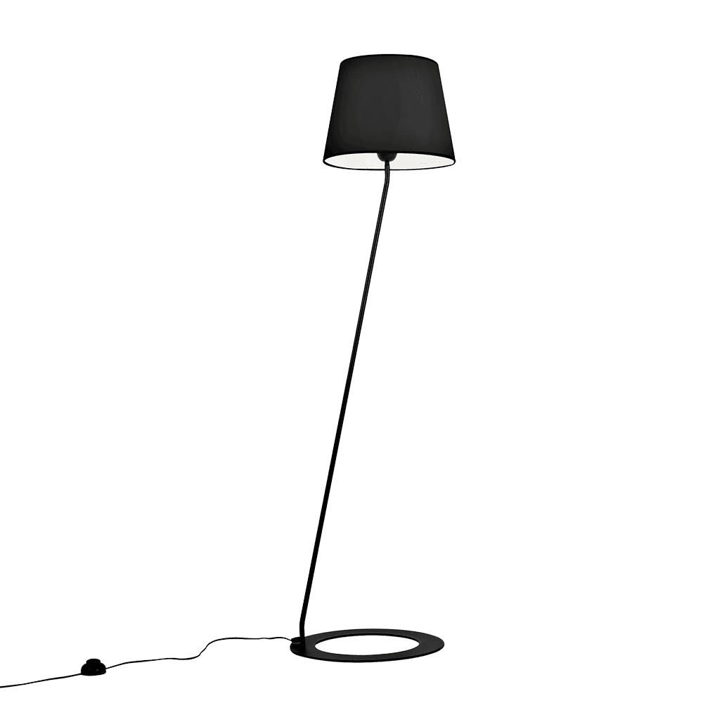 Lampada da Terra SHADE - Paralume Nero Base Nera