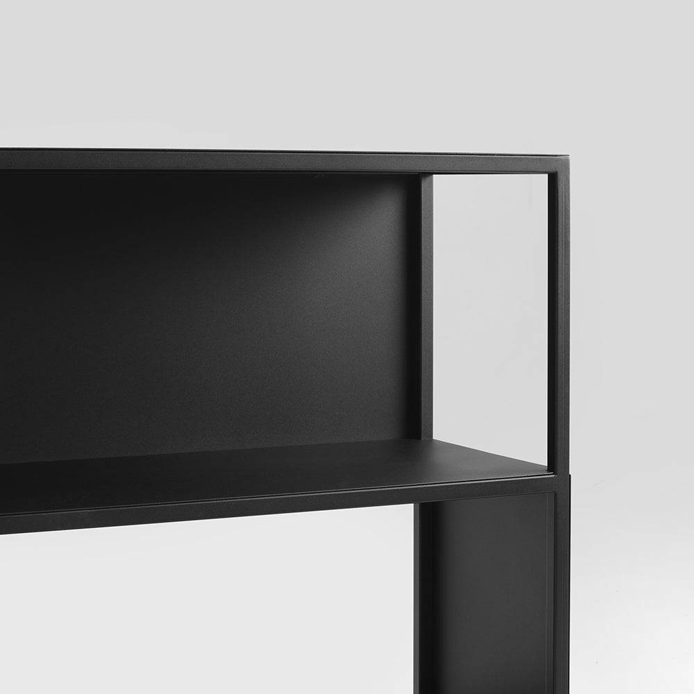 Libreria HYLLER SIDE METAL 150x75, nero