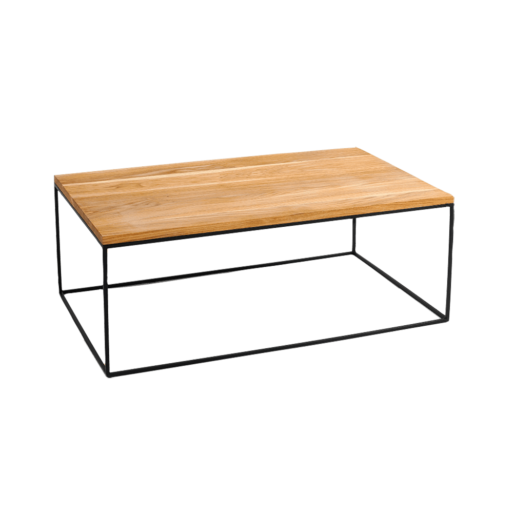 Tavolino Caffè TENSIO WOOD 140x80, impiallacciatura quercia, nero
