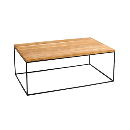 Tavolino Caffè TENSIO WOOD 140x80, impiallacciatura quercia, nero