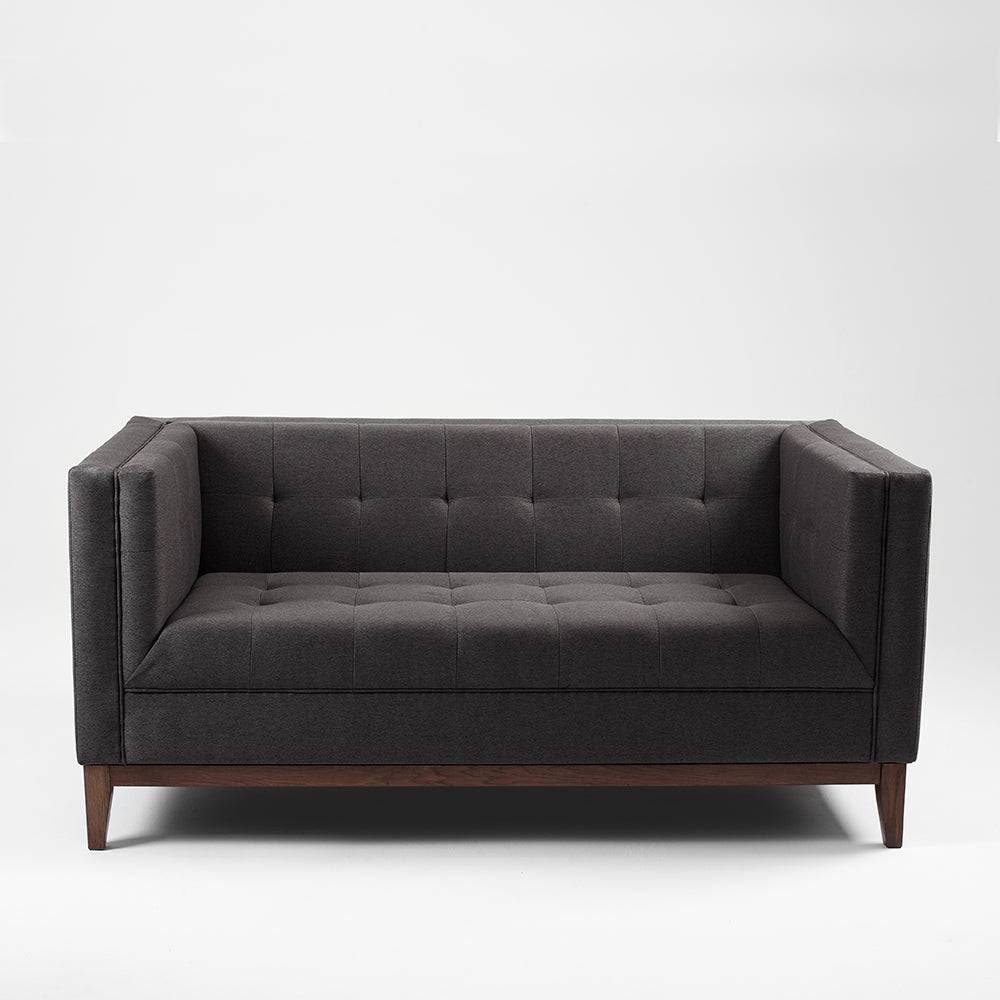 Schlafsofa 2-Sitzer BY TOM, Anthrazit - Walnuss