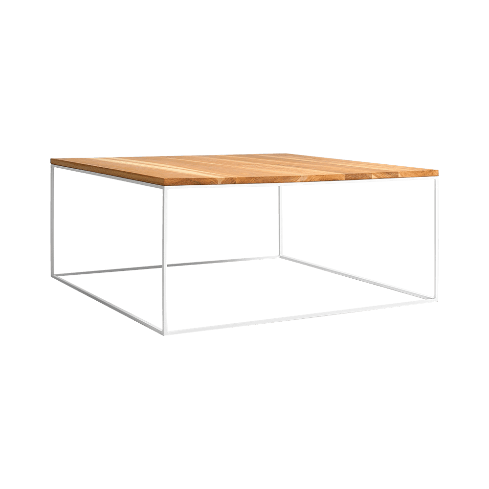 Tavolino Tensio Legno Massello 100x100 - Bianco