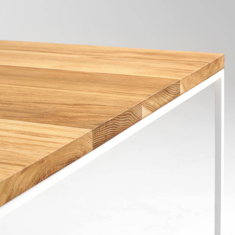 Tavolino Tensio Legno Massello 100x100 - Bianco