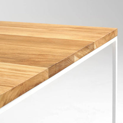 Tavolino Tensio Legno Massello 100x100 - Bianco