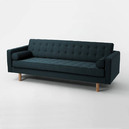 3-Sitzer-Sofa TOPIC WOOD, Deep Sea, Naturholz