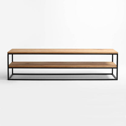 Rack JULITA 180 legno massiccio, quercia, nero