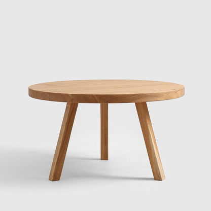 Tavolino TREBEN ⌀80 Legno Massello Quercia