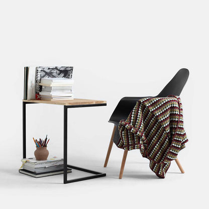 Couchtisch LUPE 60 Massivholz, Eiche, Schwarz