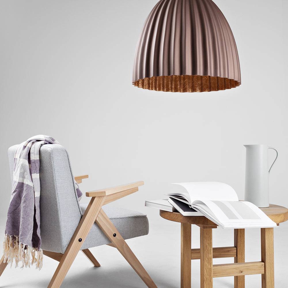 Hängeleuchte PLISSART L braun/Kupfer