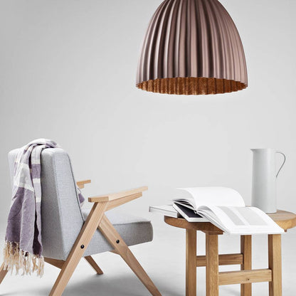Hängeleuchte PLISSART L braun/Kupfer