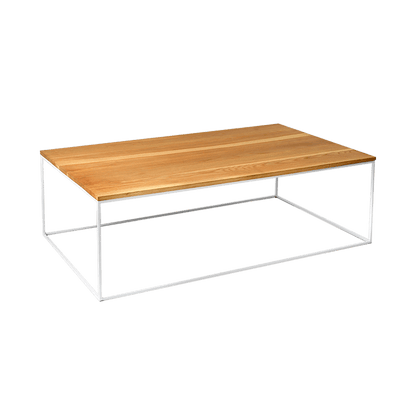 Tavolino TENSIO WOOD 100x60, impiallacciatura rovere, bianco