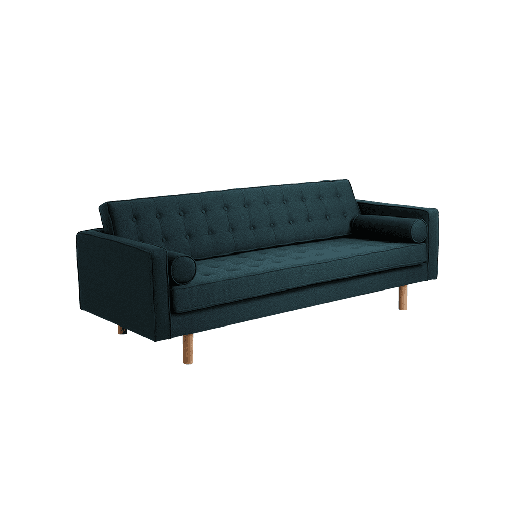 Divano Letto 3 Posti TOPIC WOOD, Deep Sea, Naturale