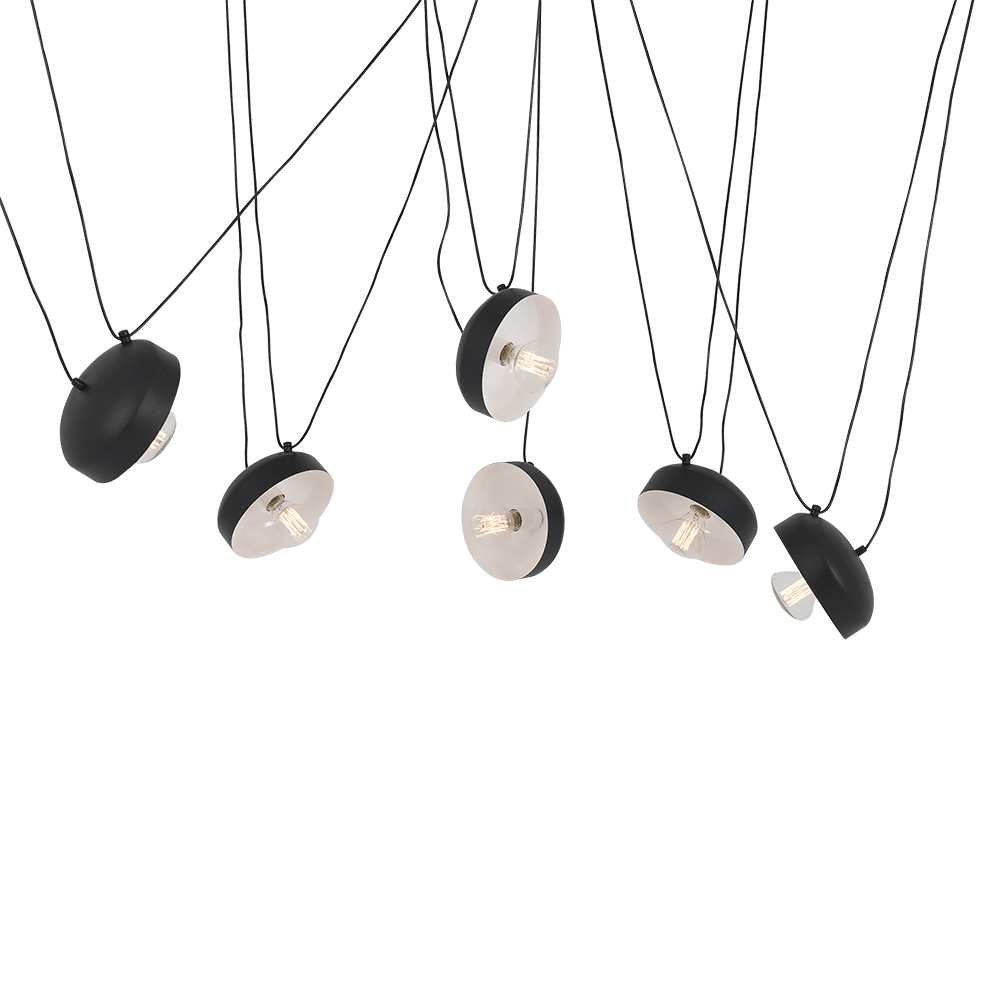Pendelleuchte POPO FLAT L 6 - Schwarz