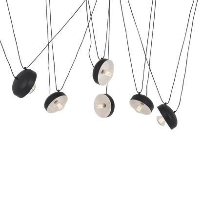 Pendelleuchte POPO FLAT L 6 - Schwarz