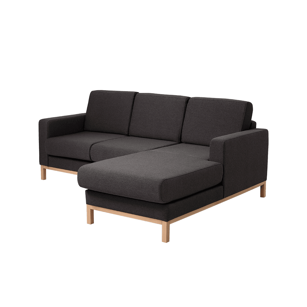 Ecksofa 2-Sitzer rechts SCANDIC, Carbon