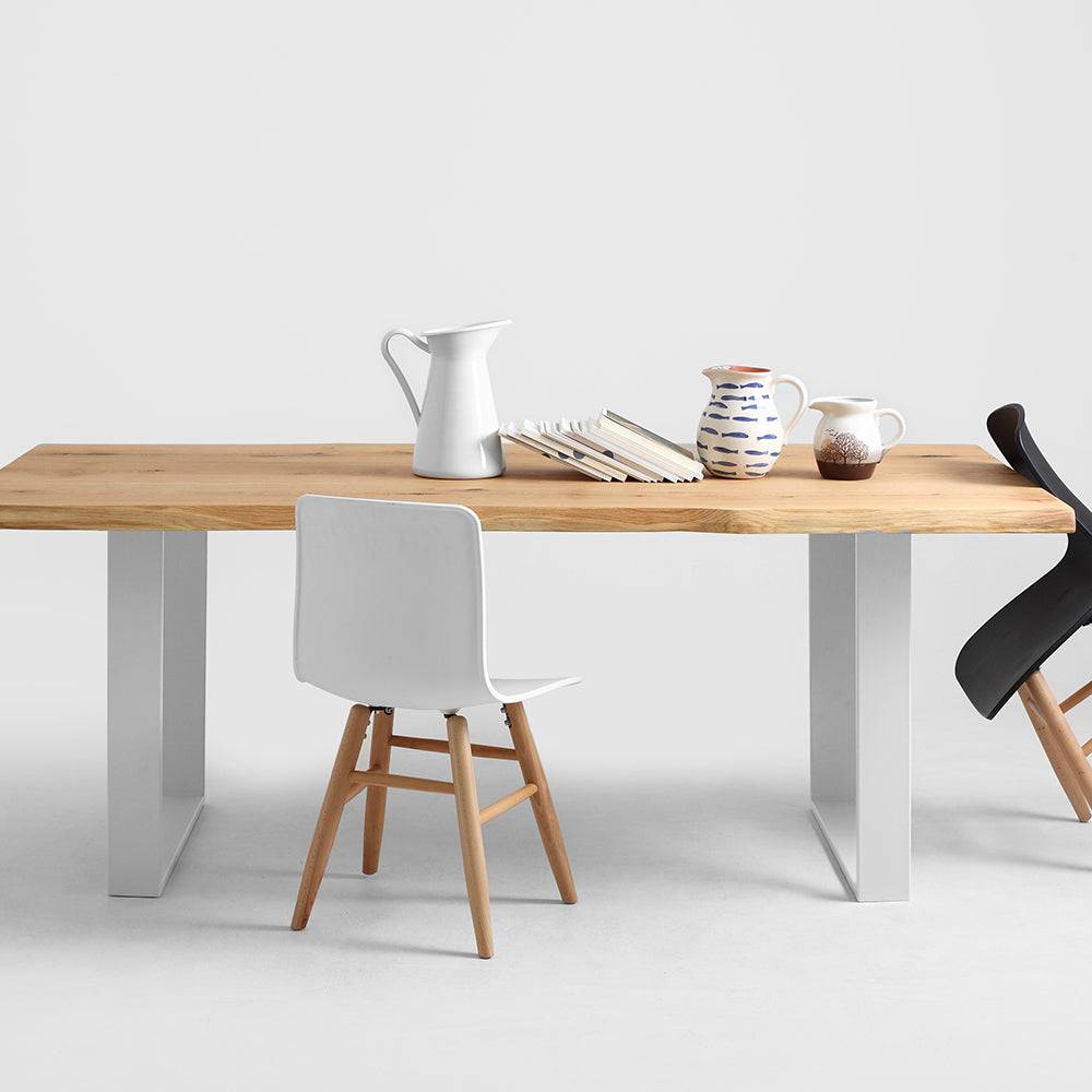 Esstisch FELD 180x90 Massivholz Eiche Weiß