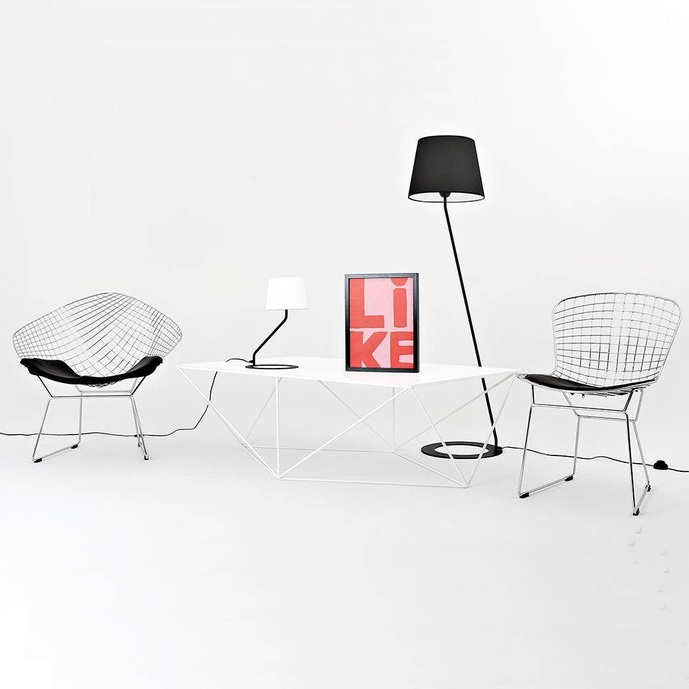 Lampada da Terra SHADE - Paralume Nero Base Nera