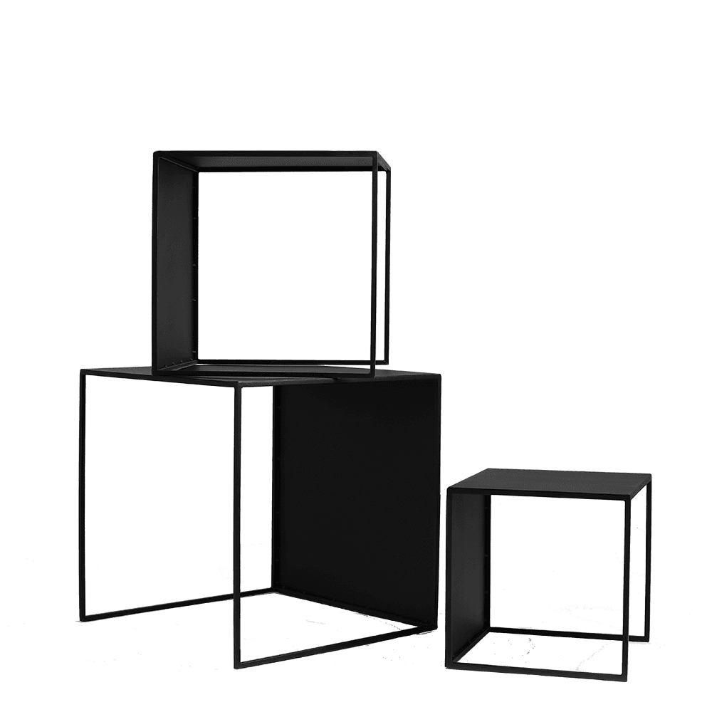 Set Tavolini 2WALL METAL TRIO 35x45x55, nero