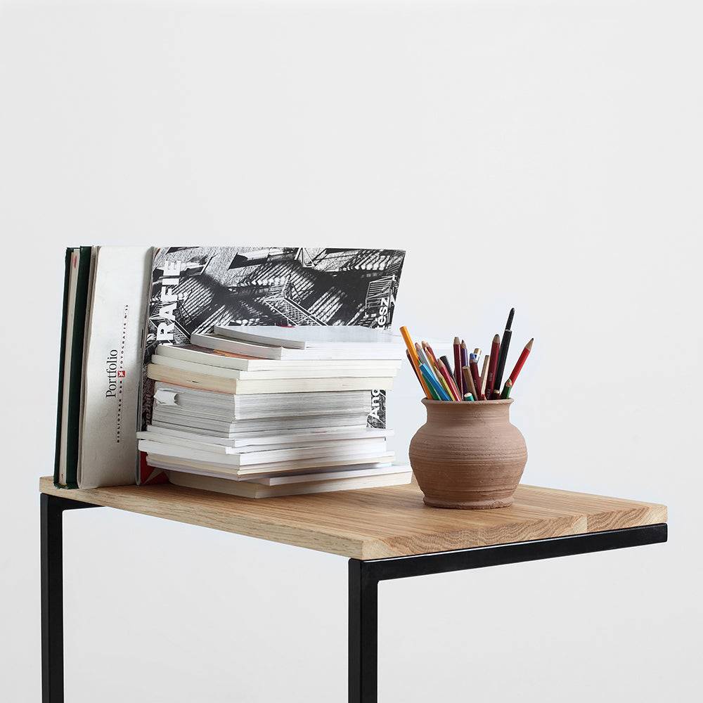 Couchtisch LUPE 60, Eichenfurnier, Schwarz