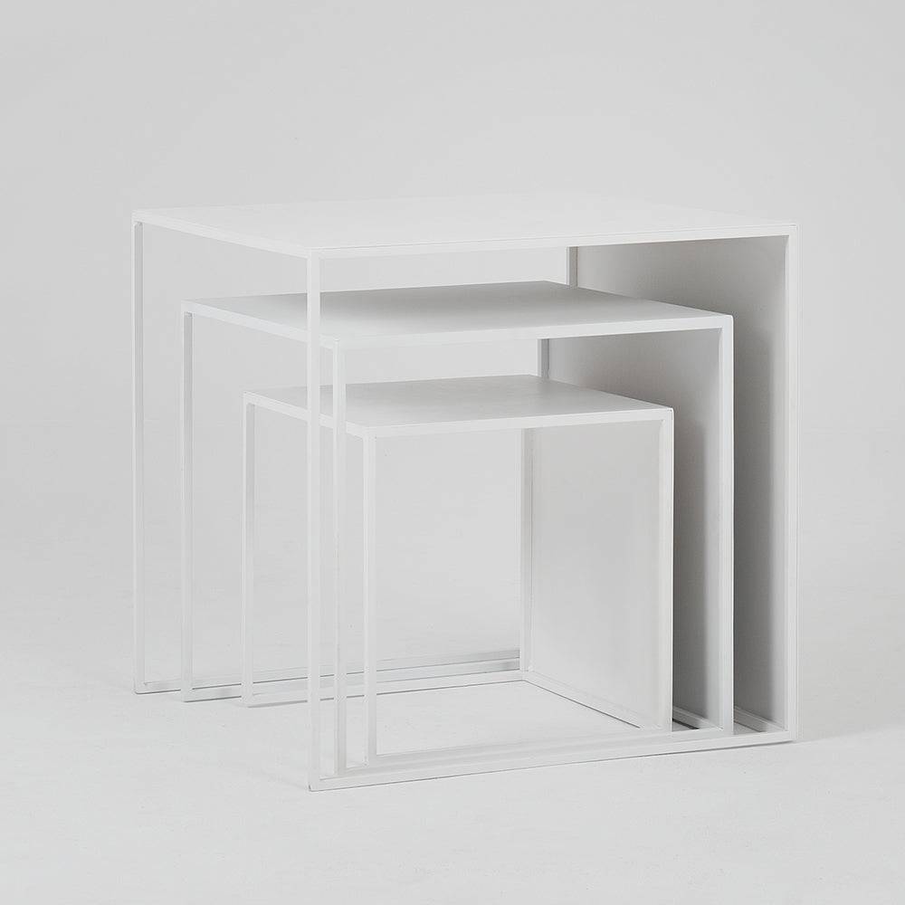 2WALL TRIO METALL Beistelltisch-Set 35x45x55, weiß
