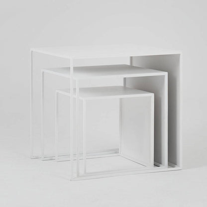 2WALL TRIO METALL Beistelltisch-Set 35x45x55, weiß