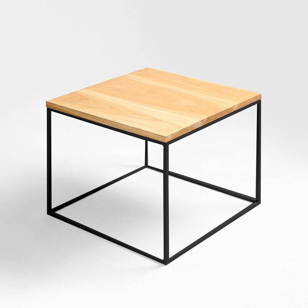 Tavolino TENSIO WOOD 50, impiallacciatura rovere, nero