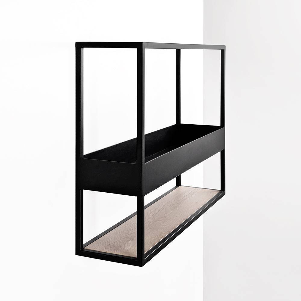 Scaffale sospeso HERBARIUM 100, rovere, nero