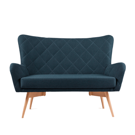 2-Seater Sofa Karro Deep Blue - Natural