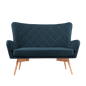 2-Seater Sofa Karro Deep Blue - Natural