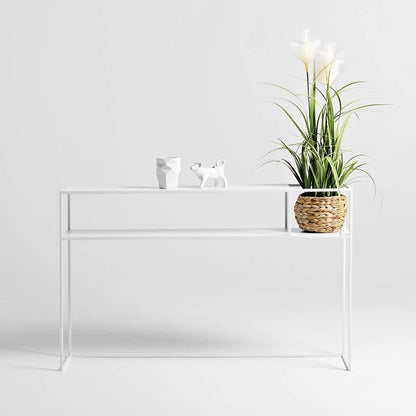 Senso Flower Metal Console Table 120x25 White