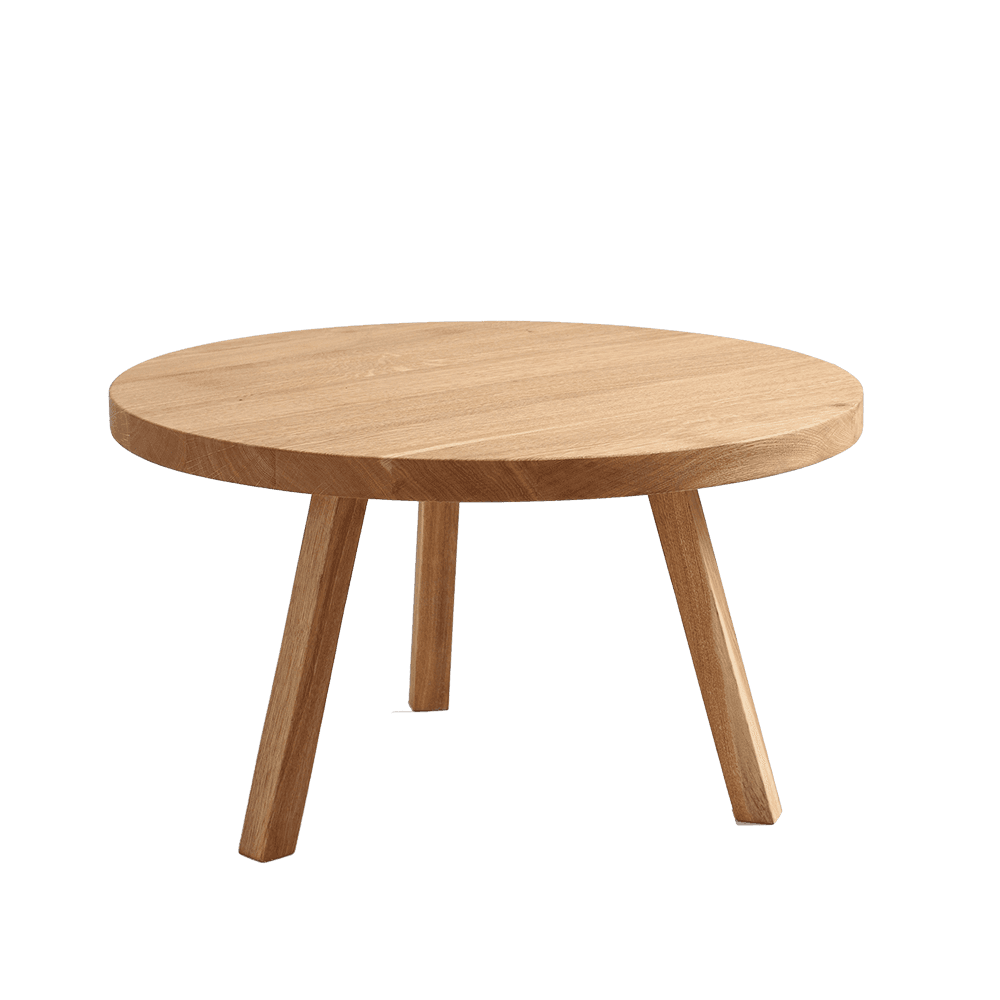 Tavolino TREBEN ⌀80 Legno Massello Quercia