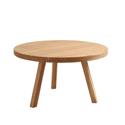 Tavolino TREBEN ⌀80 Legno Massello Quercia