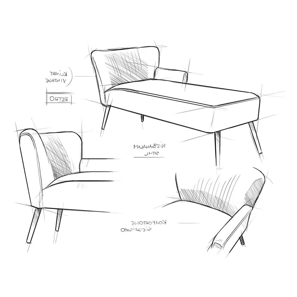 Chaise Lounge HARRY L - Polvere, naturale
