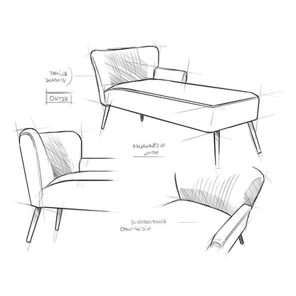 Chaise Lounge HARRY L - Polvere, naturale