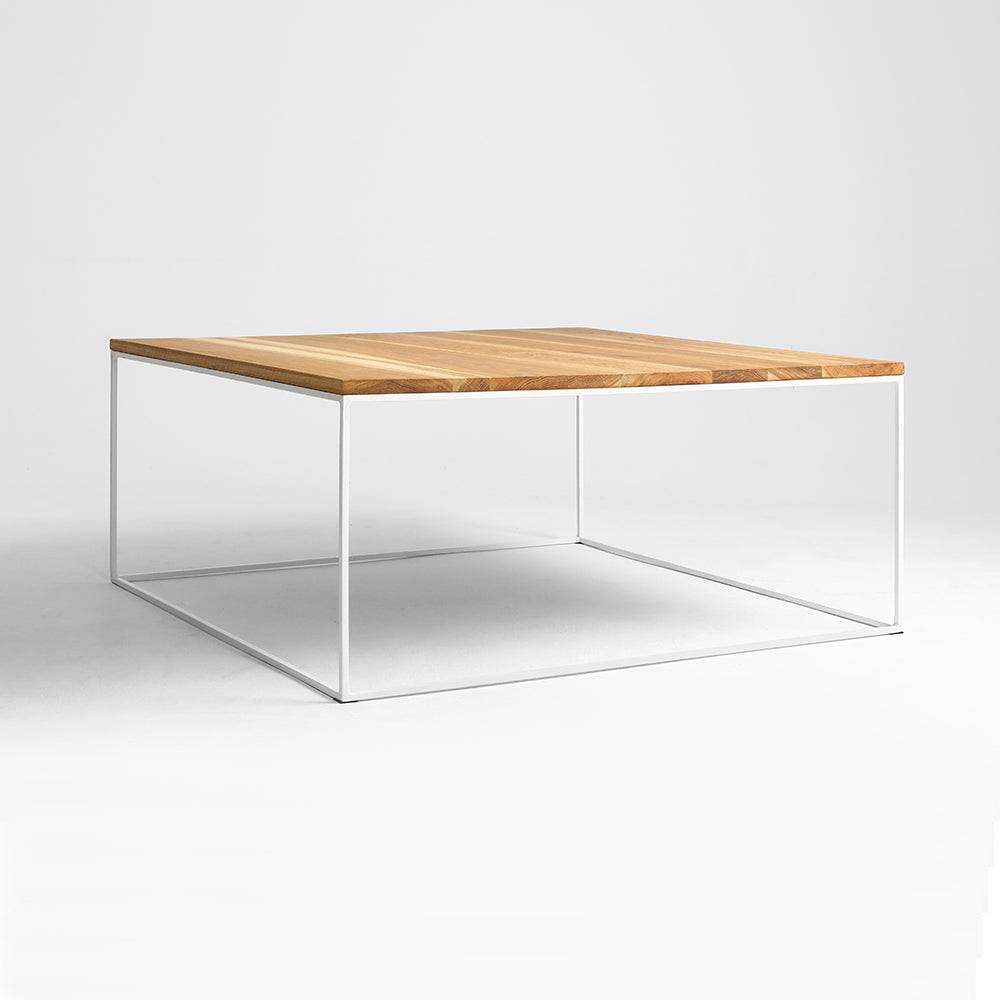 Tavolino Tensio Legno Massello 100x100 - Bianco