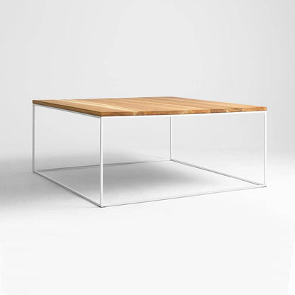 Tavolino Tensio Legno Massello 100x100 - Bianco