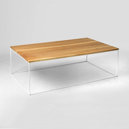 Tavolino TENSIO WOOD 100x60, impiallacciatura rovere, bianco